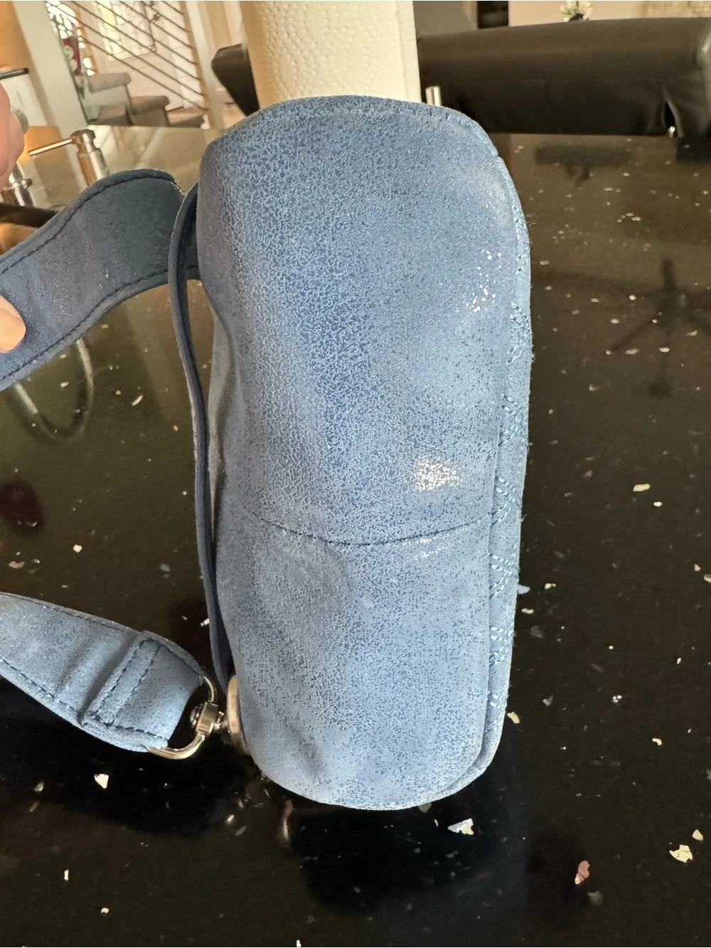 Hobo International Fern Sling in buffed leather azure blue, like new!